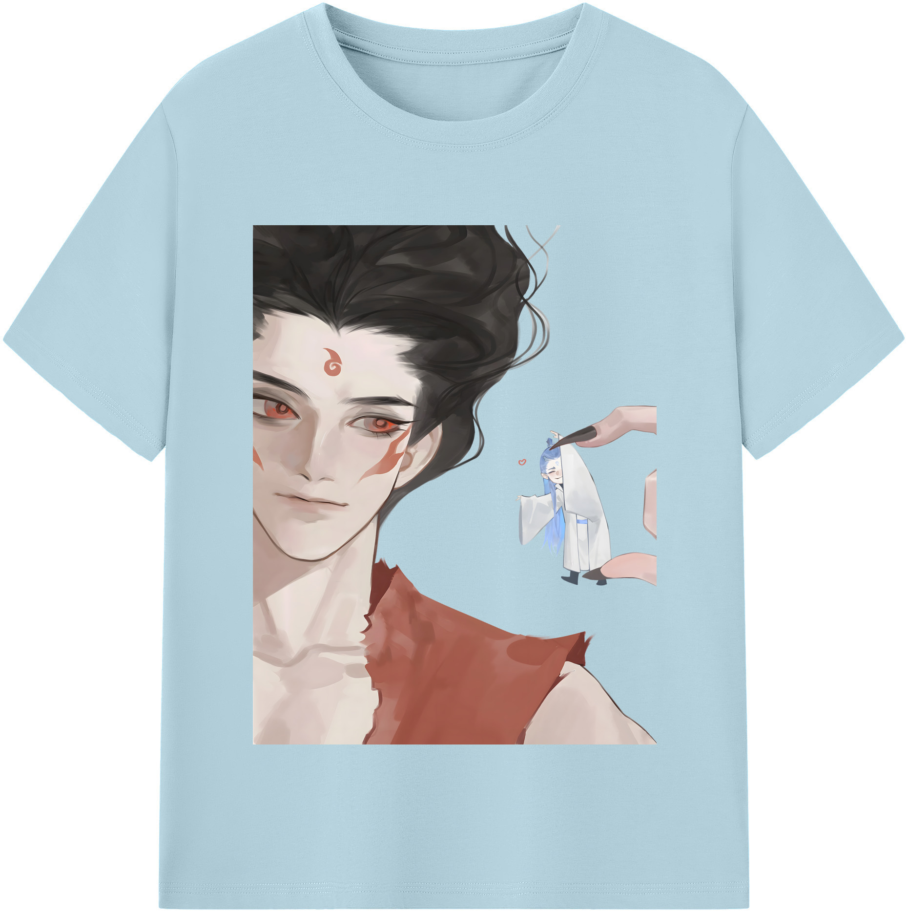 （画像用） Ne Zha 2 ナタ 魔童の大暴れ 綿100％半袖Tシャツ（フロントプリント）
